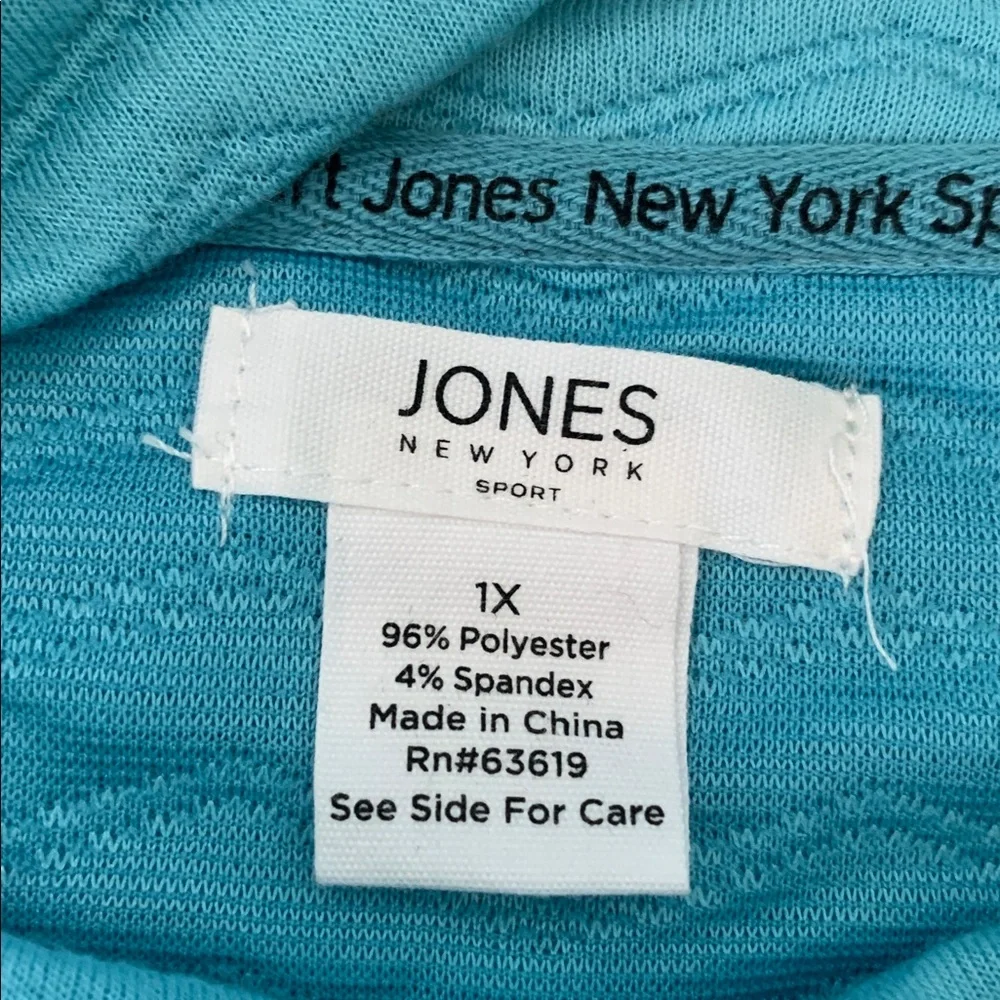 Jones New York Sport Top With Kangaroo Pouch On The Front Blue Size 1X - Picture 5 of 8